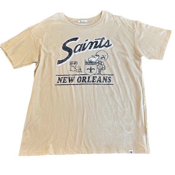 47 Brand New Orleans Saints NFL Graphic Tee T-Shirt Athletic Gold S NWT - Picture 1 of 6